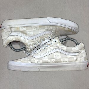 Vans Old Skool Men's 11 507452 White Lowtop Canvas Skateboarding Shoes Checkered